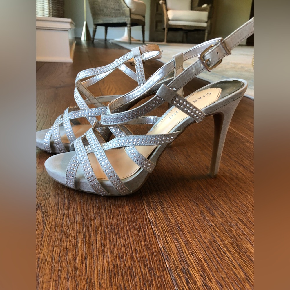 Gianni Bini Jeweled Silver Sandals